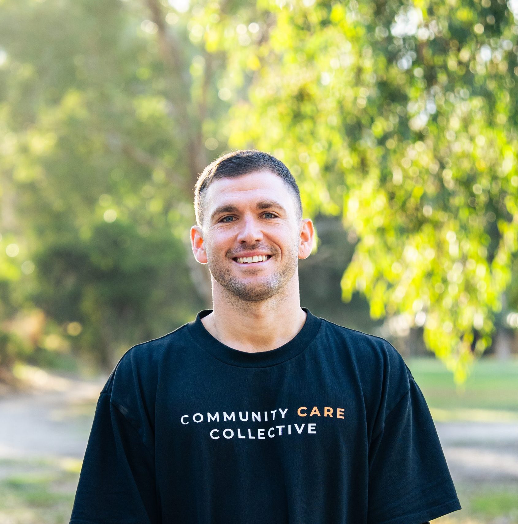 All smiles playing basketball with
