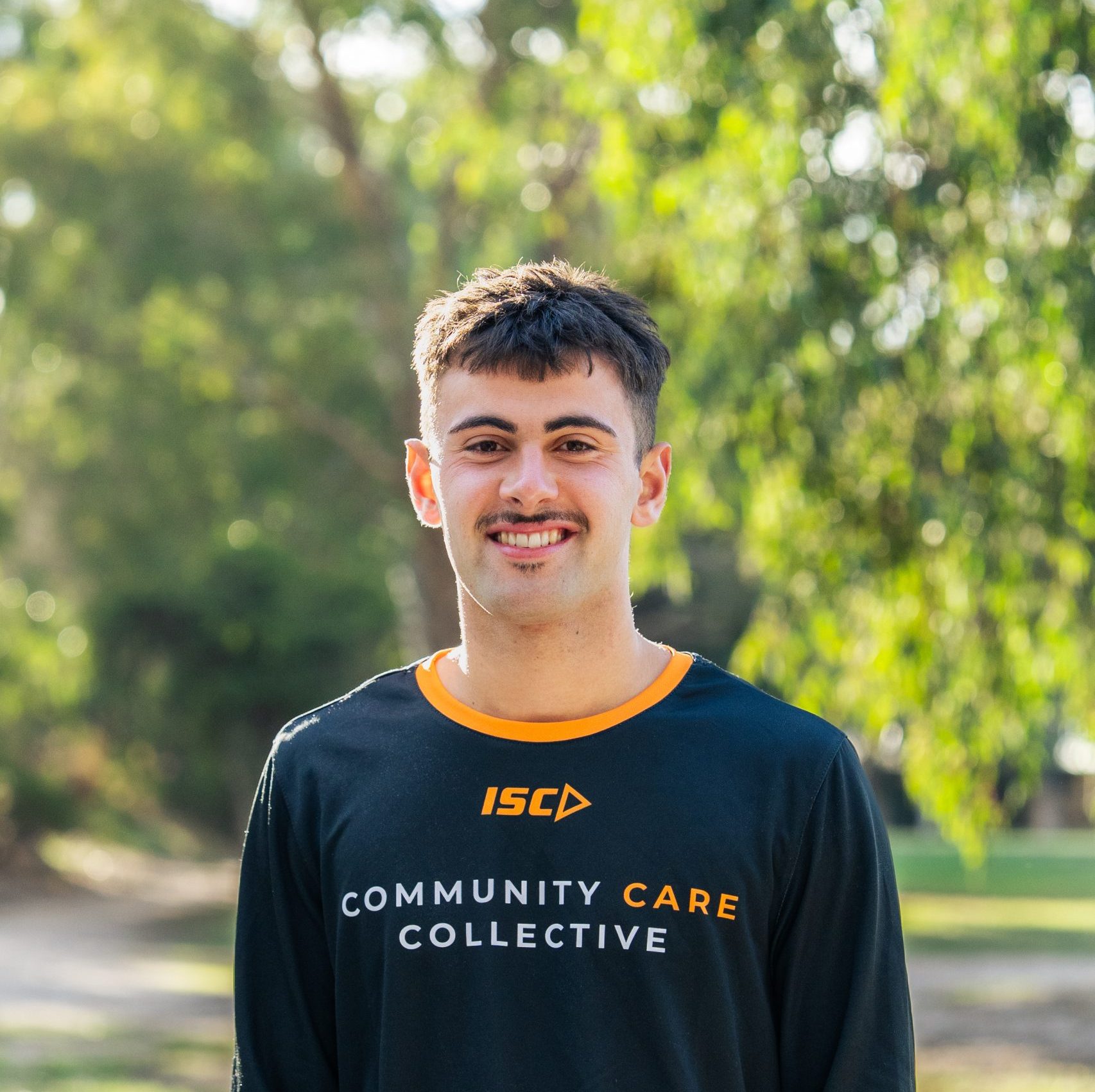 All smiles playing basketball with