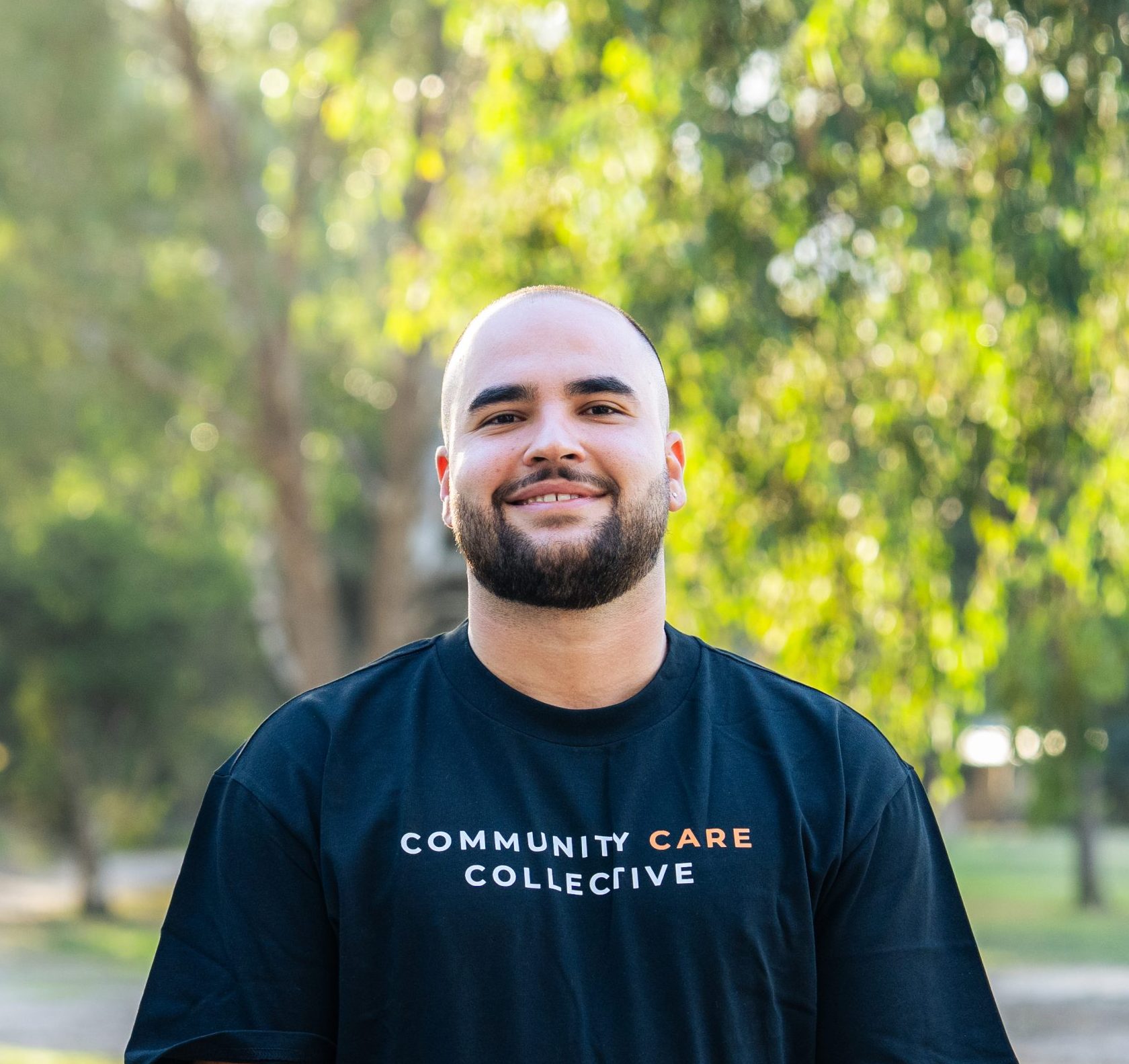 All smiles playing basketball with