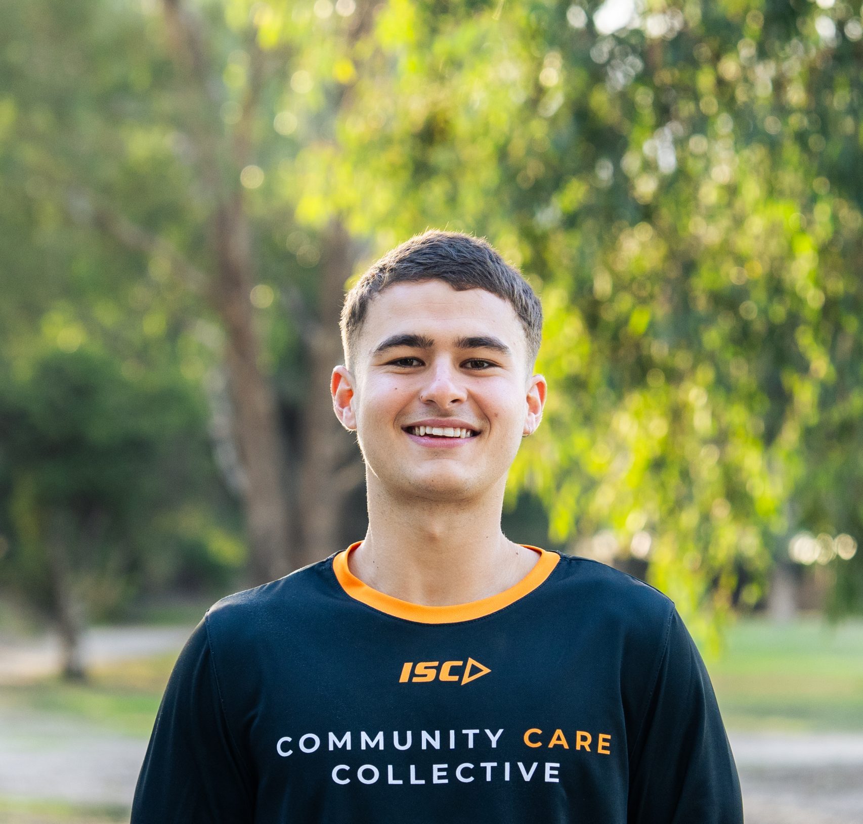 All smiles playing basketball with