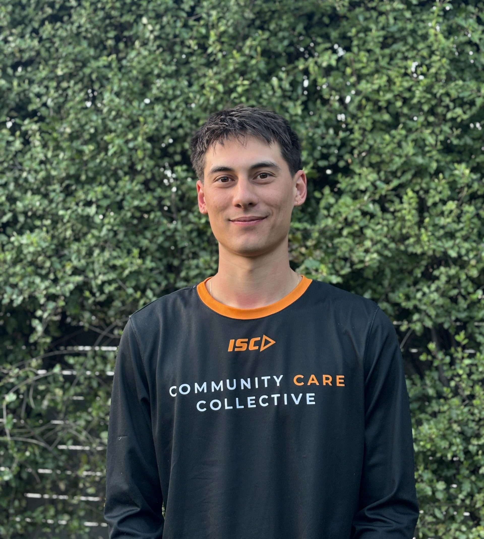 All smiles playing basketball with